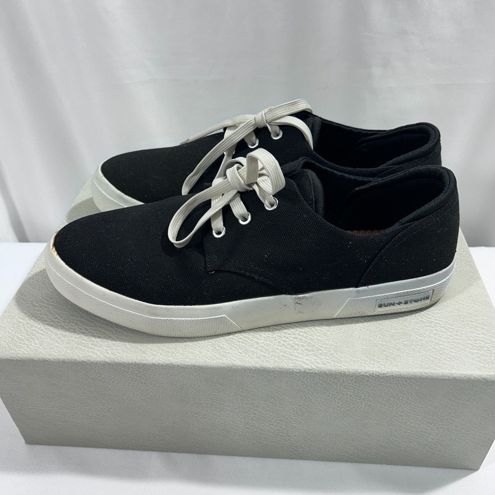 SUN STONE Sneakers Shoes‎ Men's US 11.5 M Black Cushioned Kiva Round Lace-Up - Picture 5 of 11